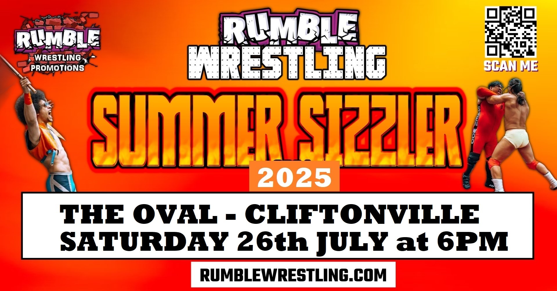 Rumble Wrestling comes to The Oval 2025 - 2 KIDS GO FREE WITH ADULT TICKET 